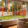 Nuevas Pegatinas Electroestáticas para Ventanas Estilo Ins de Hojas de Otoño para Puertas y Ventanas de Vidrio, Pegatinas de Vidrio para Decoración del Hogar, Visibles por Ambos Lados