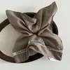 Tela Coreana Hueca Diseño de Nicho Bufanda Cuadrada Goma para el Cabello Versátil Tamaño Grande Gama Alta Cola de Caballo Baja Accesorio Cuadrado para el Cabello Cuerda para el Cabello