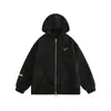 Moletom Cardigan com Capuz de Textura Tecida Estilo High Street Americano para Homens e Mulheres Marca Tendência Solto Jaqueta com Zíper para Casal