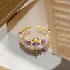 Anel Aberto Colorido Popular Vintage Retrô Esmaltado para Mulheres, Anel de Personalidade de Luxo Leve de Nicho