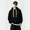 Moletom com capuz de peso pesado estilo americano para homens, folgado e versátil para outono e inverno, estiloso e simples, estilo de Hong Kong na moda, moletom casual para casais