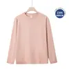Camiseta de Manga Longa 100% Algodão 230g Pesada 100% Algodão Unissex Cores Lisas Mangas Longas Macia e Amiga da Pele Pronta para Venda