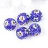 Criativo Novo Flor de Ameixa Totalmente Diamantada Argila Cerâmica Macia Shambhala Bola de Diamante Contas com Furo Reto Acessórios de Corrente para Bolsa de Celular DIY Chaveiro