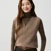 Baicai Rong 2026 Otoño Nuevo Retro Cuello en V Esponjoso Cómodo Lana Tejido de Punto Trenzado Chaleco Holgado Sin Mangas