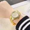Relógio Feminino Casual Estilo Europeu e Americano Gypsophila Relógio da Moda Feminino Tendência Pulseira de Aço Totalmente Cravejada de Diamantes Mostrador Grande Relógio Feminino Venda por Atacado
