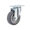 Rueda de goma TPR gris de tamaño mediano personalización de fábrica Rueda giratoria industrial de 2.5 pulgadas con freno Rueda silenciosa para carritos y estanterías