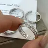 Anillo de Plata de Ley S925 con Números Romanos para Mujer, Diseño Abierto Simple, Versión Coreana Fresca y Elegante, Anillo de Letra Versátil para el Dedo Índice