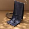 Bufanda Jacquard de Terciopelo Anillado para Otoño e Invierno, Hilo 220 de Cachemira, Chal Teñido Azul Soluble en Agua con Diseño de Flor de Anacardo, Nuevo Producto 2025