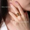 Anillo de Bobina Irregular Hecho a Mano Día Diseño de Nicho Único Estilo Ins Anillo Simple para Mujeres