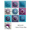 Especializada em Fronteira Especializada em Adesivos de Azulejo com Película Fosca e Padrão Mandala para Reforma de Cozinha e Banheiro Adesivos de Parede Decorativos Autoadesivos