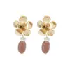 E15140 Pendientes de Flor de Metal Estilo Artístico Retro con Diseño Único Colgantes de Resina en Forma de Gota Pendientes de Moda para Mujer