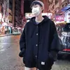 Suéter cárdigan Abrigo para hombre Estilo Hong Kong Marca de moda Abrigo para hombre Holgado con capucha Abrigo casual para Primavera y Otoño 2024