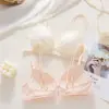 Suporte Macio Sexy Push-Up Costas Bonitas Conjunto Íntimo Sem Aro Laço Flor Face Buraco Respirável Conjunto de Sutiã