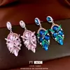 Pendientes de Plata Estilo Vintage con Colgantes de Lágrima Tachonados de Diamantes, Lujo Ligero y Sensación de Alta Gama, Exquisito Diseño de Clavo, Joyería para Orejas de Nicho
