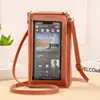2025 Bolsa para Teléfono Móvil con Pantalla Táctil Bolso Cruzado para Mujer Antirrobo Multifuncional Transparente Moda Bolso Pequeño Cartera Bolsa para Teléfono Móvil Anticaídas