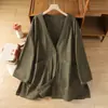 Chaqueta Cortavientos Retro con Cuello en V 2026 Otoño Nueva Casual Versátil Holgada Talla Grande Sensación de Alta Gama Top