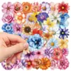 50 Pegatinas de Flores Retro, Vasos de Agua Coloridos, Decoraciones para Laptop, Pegatinas Impermeables para Mascotas Disponibles para Venta al por Mayor