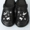 Acessórios para sapatos de furo faça você mesmo flor de sapato liga strass destacável corrente de desenho animado acessórios terno