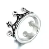Anillo de Corona Retro de Acero de Titanio Europeo y Americano 2025 Anillo de Acero Inoxidable con Cruz para Hombre Artesanía Pulida