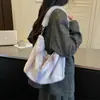 Nuevo Bolso de Hombro Peludo de Otoño Elegante Bolso de Felpa para Mujer Versátil Gran Capacidad Bolso de Axila para Viajes Diarios