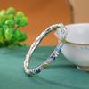 Un Ciervo Plata S925 Plata Esterlina Jaspe Hetian Marea Nacional Cloisonné Hoja de Bambú Hueco Redondo Pulsera de Cuentas Pulsera de Plata