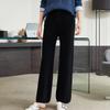 Pantalones de Cachemira de Cintura Alta y Pierna Ancha para Mujer Otoño/Invierno Drapeados Sueltos Adelgazantes Rectos Tejido Exterior de Lana