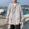 Vobe Sudadera con Capucha y Bolsillo Grande Estilo Herramienta Protector Solar para Hombre Moda Ins Marca Ligera Transpirable Guapa Sudadera Protectora Solar