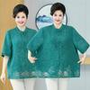 Vestido plus size para mãe gordinha, corpo especial, verão, camisa de manga curta estampada, 100,00 kg, top de meia-idade