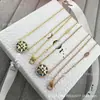 Pulsera Brújula Estrella Sol Luna Estrella de Ocho Puntas Oro V Artesanía Fina Nácar Blanco Marca D Chapado Grueso Oro de 18 Quilates Cadena para Clavícula Lujo Ligero