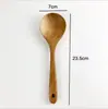 Colher de Sopa com Cabo Longo de Teca Escorredor de Madeira Espátula Especial Antiaderente Espátula de Madeira de Acácia Utensílios de Cozinha