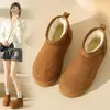 Botas de Neve com Solado Grosso para Aumentar a Altura para Mulheres, Novo Modelo de Inverno 2026, Antiderrapante, Forradas com Lã, Cano Curto, Espessadas, Botas Curtas Quentes, Sapatos de Algodão