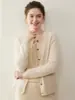 Cárdigan de cachemir con cuello redondo y forma de diamante retro para mujer, nuevo abrigo de punto grueso para otoño e invierno, prenda exterior holgada con botones