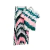 Conjunto de Moda Falda Dos Piezas para Mujer Verano Nuevo Camiseta Plisada Top Falda Larga Plisada Conjunto