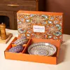 Juego de Platos Cerámicos Bohemios Transfronterizos, Tazones, Palillos, Vajilla, Regalos Pequeños, Souvenirs, Tazones Cerámicos para el Hogar, Cajas de Regalo