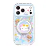 Funda linda con temática de gato para iPhone 17 Pro Max con soporte giratorio, diseño de dibujos animados, cubierta protectora para iPhone 15/16/14