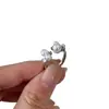 Anillo Abierto de Flor de Perla Incrustada con Circonita, Anillo para Dedo Índice Estilo Retro Francés de Lujo Ligero, Accesorio de Mano Elegante y Versátil para Mujeres, Diseño de Nicho