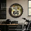 ROUTE66 Vintage Ruta 66 35cm Decoración de Garaje Letrero de Lata Pintura Regalo del Día del Padre Pintura Metálica de Lata