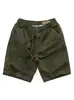 Shorts Casuais de Workwear Lavado Estilo Popular Transfronteiriço para Homens, Verão, Cintura Elástica Fina, Tamanho Grande, Corte Reto Solto, Calças de Cinco Pontos