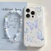 Funda de Mariposa Azul Oscuro para Huawei Mate80ProMax, Honor 500, Nova15, P80 con Pulsera de Estilo Fresco