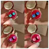 Pendientes de Zirconia Azul Paraiba con Corte de Fuegos Artificiales Coloridos Pendientes de Diamante Púrpura Rosa Rojo de Alto Carbono Pendientes Azul Klein