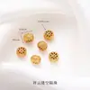 Accesorios de Oro Real de 24K Cuentas Espaciadoras Exquisitos Huecos con Agujero Pasante Accesorios Accesorios para Collares Hechos a Mano Joyería DIY Venta Directa de Fábrica