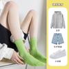 Meias Coloridas para Mulheres, Meias Finas de Meia-Cana para Primavera e Outono, Meias da Moda Ins, Meias de Algodão Listradas Finas de Agulha Dupla, Meias Folgadas, Meias Dopamina