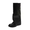 Hebilla de Cinturón Retro Maillard Botas de Pantalón Nuevo Estilo Otoño/Invierno 2026 Tacón Grueso Botas de Caballero Plisadas Adelgazantes Versátiles Botas Largas