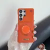 Adecuado para Samsung S26Ultra, funda de teléfono de cuero liso con soporte magnético giratorio de aromaterapia, cubierta protectora avanzada anti-caídas S25U