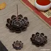 Suporte para Incenso Lótus Três Tesouros Suporte para Incenso Placa de Incenso Bronze Antigo Suporte para Incenso Queimador de Incenso Multifuncional Três em Um Suporte para Incenso Interno Uso Doméstico