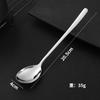 Cuchara de Postre Estilo Coreano de Acero Inoxidable, Mango Largo Engrosado Cuchara Redonda para Sopa Doméstica, Cuchara para Comer, Cuchara para Revolver, Venta al por Mayor Personalizada