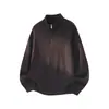 Suéter Hanlu Minimalista con Cuello Alto y Media Cremallera para Hombre, Otoño/Invierno Old Money Vintage Simple Casual Suéter de Punto Chaqueta