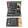 Cuchillo Ondulado Antiadherente Cuchillo Ondulado Negro 238A Juego de Cuchillos Ondulados Negros de Seis Piezas
