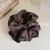 Goma para el pelo de cuatro capas Maillard Serie Otoño Oscuro con Bordes Dobladillos para Peinados de Moño, Accesorio de Goma para el Pelo Versátil y a la Moda