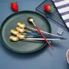 Fabricante de Jieyang Vajilla de Acero Inoxidable Personalizada Cuchara de Café Creativa Cuchara para Remover Mango Largo Cuchara para Hielo Cuchillo, Tenedor y Cuchara para Comida Occidental